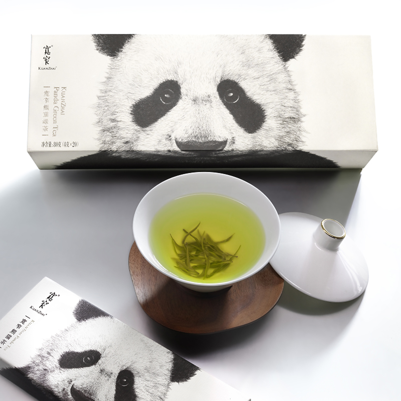 宽窄熊猫茶系列成都礼物有机绿茶盒装伴手礼80g精品礼盒 - 图2
