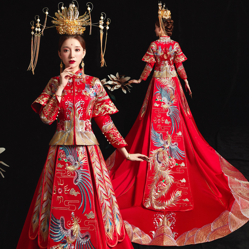 苏菲艾比旗舰店秀禾服新娘新款结婚礼服男女套装和服婚纱中式情侣龙凤褂秀禾2