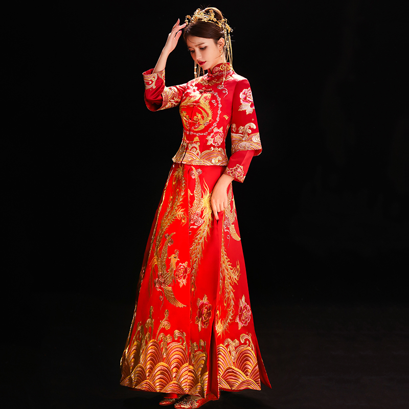 苏菲艾比旗舰店秀禾服新娘新款中式婚纱古装龙凤褂结婚礼服和服男女套装情侣0