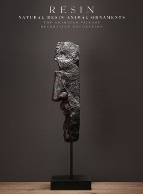 美式风树脂艺术人脸雕像软装饰品