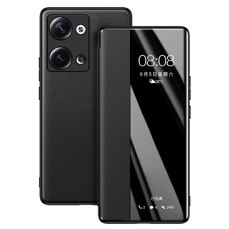 Suitable for opporeno9 series plain leather flip leather cases