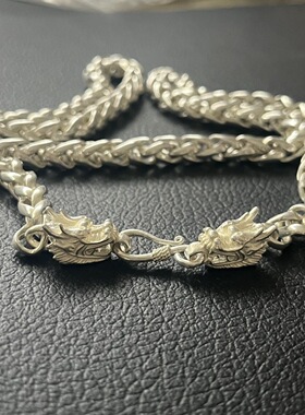 古玩杂项收藏仿古大清年制生肖龙长条双龙头麻花编织饰品