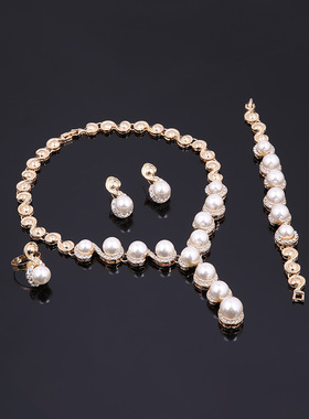 欧美跨境新娘宴会珍珠项链