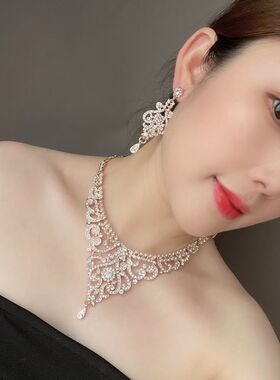 水晶欧美夸张新娘礼服宴会女项链