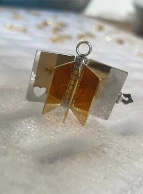 欧美跨境不锈钢爱心开合书本吊坠项链送情侣闺蜜好友个性专属礼物