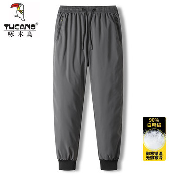 Woodpecker winter down pants ກິລາກາງແຈ້ງແລະ leisure thickened ອົບອຸ່ນແລະທົນທານຕໍ່ຄວາມເຢັນ 90 duck ສີຂາວລົງນອກໃສ່ກັບ trousers ຂະຫນາດໃຫຍ່