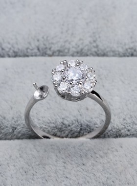 时尚风饰品配件旋转珍珠戒指定制