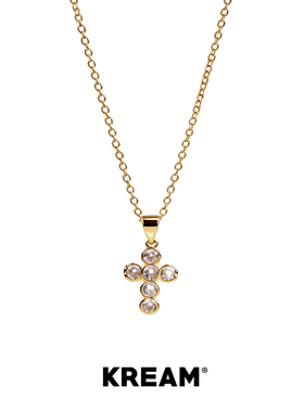 KREAM 小圆钻十字项链男欧美潮流百搭轻奢气质简约女锁骨链情侣