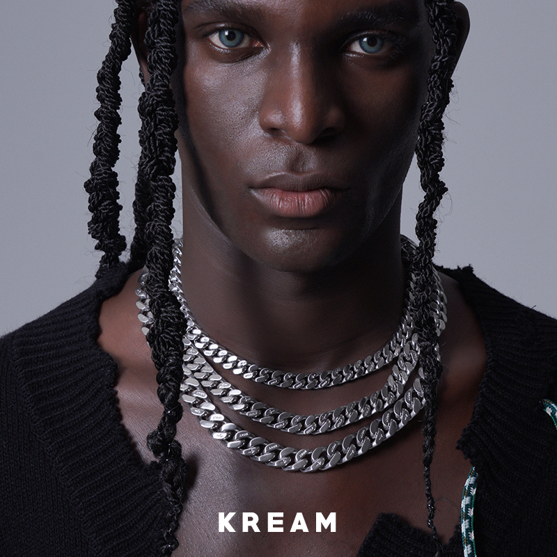 KREAM 原创 双面拉丝古巴项链男嘻哈女短同款 cuban link 锁骨链 - 图0