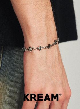 KREAM纯银骷髅海盗旗十字手链