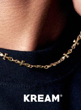 KREAM 925银镀金复古金色十字项链男欧美轻奢女锁骨毛衣链礼物