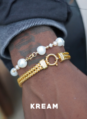 kream14k包金拼接天然珍珠项链