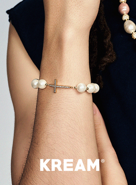 KREAM满钻十字贝珠珍珠手链