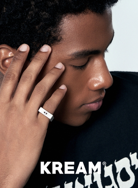 KREAM 925银 极简拉丝开口戒指男锆石十字方形个性指环女高级情侣