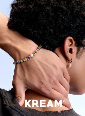 KREAM 原创 彩色锆石贝珠手链男女同款嘻哈小众设计高级轻奢情侣
