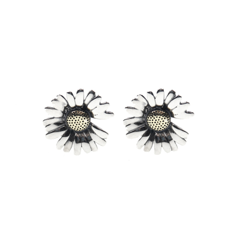 s925 daisy earring 纯银雏菊耳钉男hiphop女ins同款耳饰