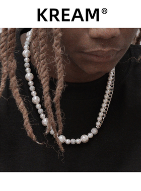 原创古巴拼接嘻哈风珍珠项链