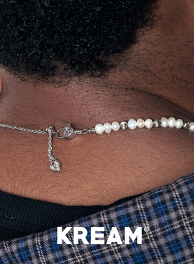 KREAM 925银天然珍珠项链男嘻哈女欧美潮流锁骨链