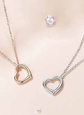 明星同款爱心项链吊坠纯银女百搭