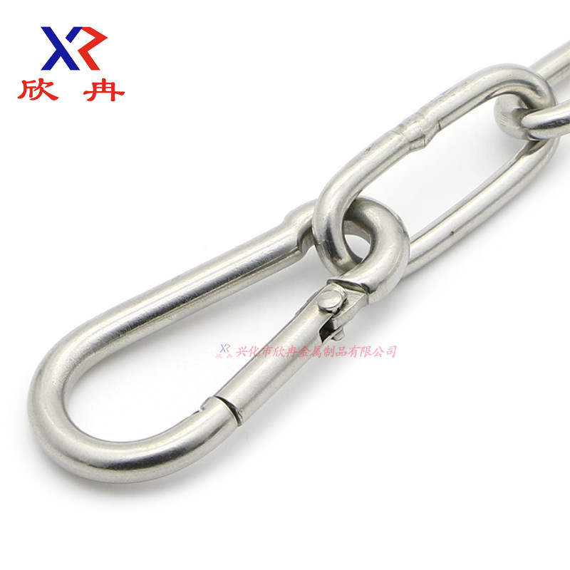 欣冉304不锈钢弹簧钩快挂弹扣登山扣保险扣环连接扣链条扣挂钩