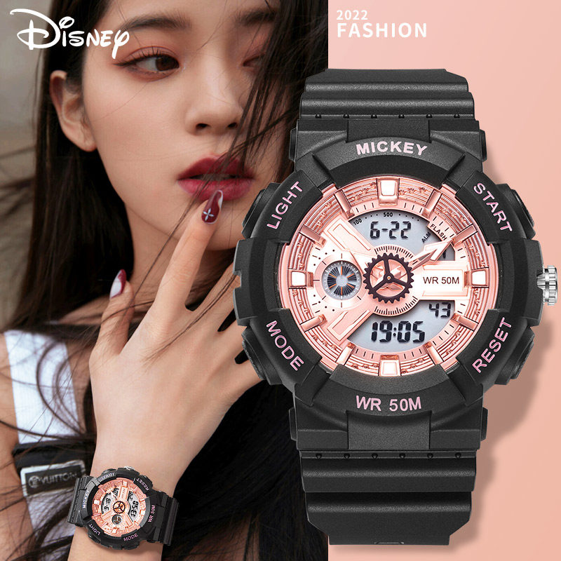 迪士尼女款学生2022新款运动手表 美时嘉织手表国产腕表