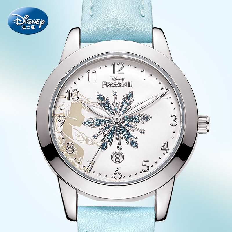 迪士尼女小学生卡通指针式防水手表 美时嘉织手表国产腕表