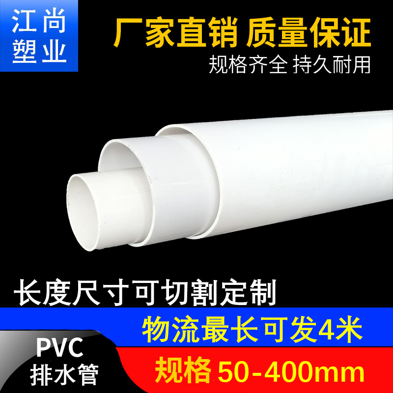 加厚50pvc排水管 75pvc管110 90 125 150  180 250 塑料雨水污水 - 图0