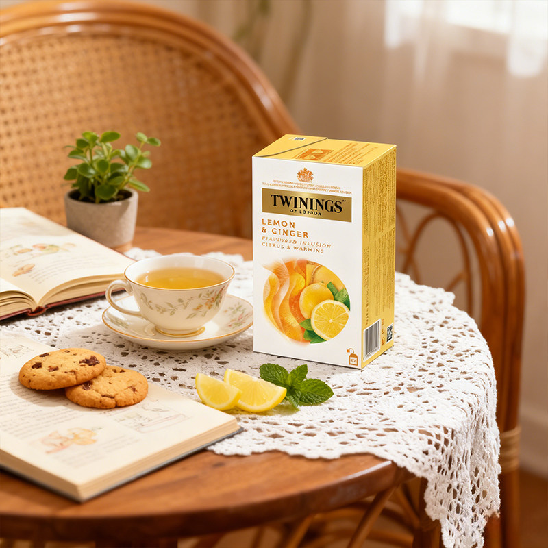 【会员专属购】twinings/川宁柠檬干姜茶花草茶25片 VC防护 茶包,淘宝优惠券,粉丝福利购,淘宝优惠卷