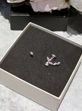 小众设计高级感不对称耳环女士后挂耳钉韩系简约风耳饰银色耳坠潮