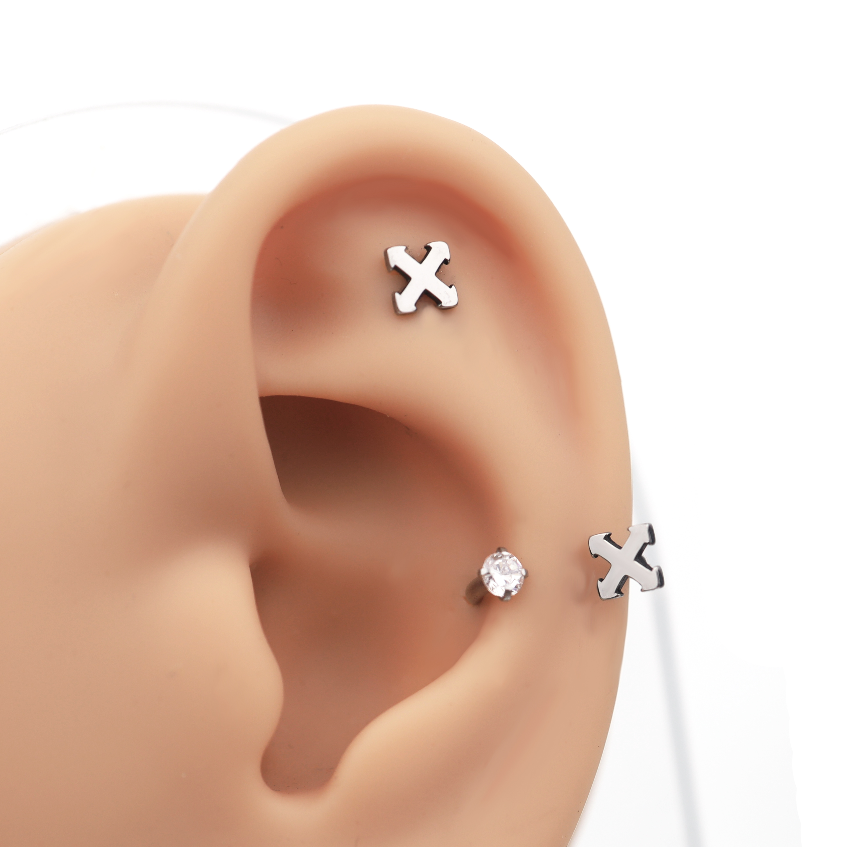 Shinma耳钉唇钉眉钉ROOK钉内牙C型唇环马蹄环耳骨环 哥特十字架叉,淘宝优惠券,粉丝福利购,淘宝优惠卷
