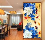 Cross -удар цветка цветут богатые девять рыбных пиони 2022 Новая линия вышитая на картинке Jiudu