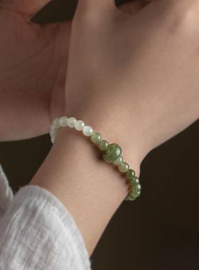 和田玉晴水6mm渐变手串