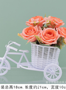 现代创意小花车摆件家居饰品客厅超市美陈道具装饰仿真花盆栽