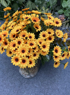 栽仿装扮小太阳花仿真花向日葵婚庆婚礼拍摄道具家居墙面装饰摆件