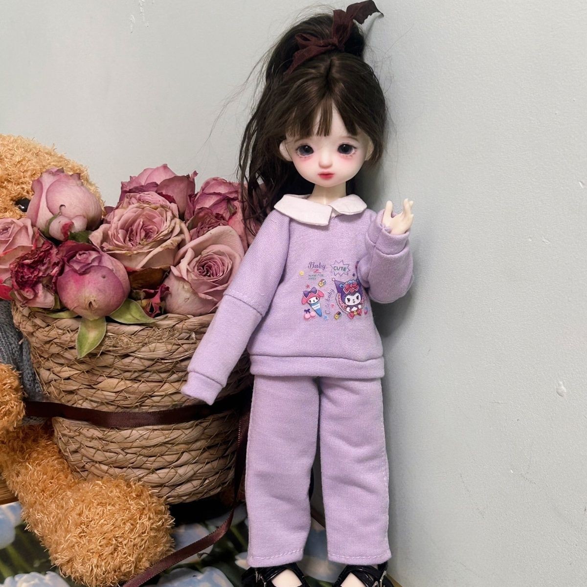 现货可贝贝bjd娃衣6分玩偶换装衣服可爱睡衣卫衣套装sd关节人偶 - 图0