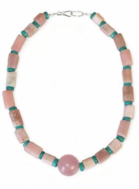 绿场串珠项链草木天然石