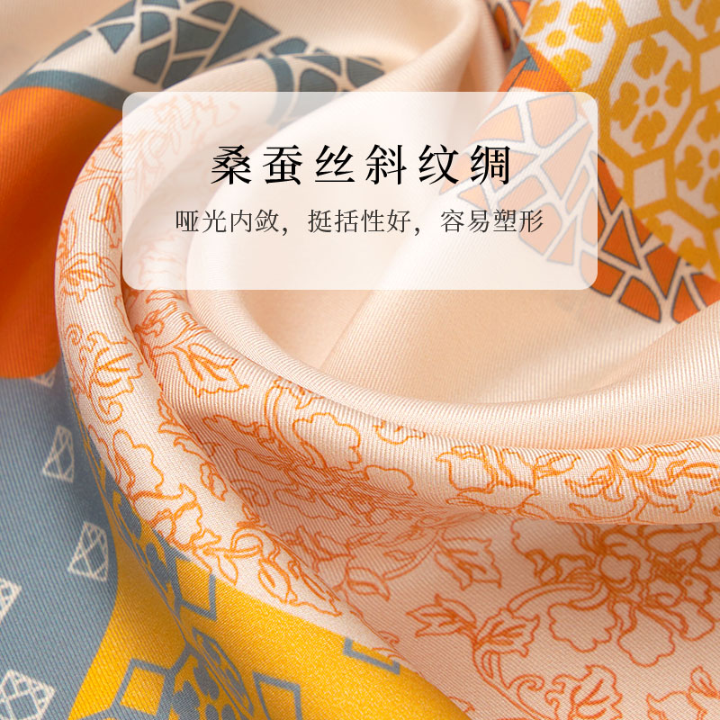 绣娘丝绸真丝桑蚕丝丝巾女秋冬新款护颈妈妈礼物高档幸运有你方巾