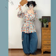Hua Xiangzhi Tang Dynasty Tencel Round Neck Robe Hanfu Suit