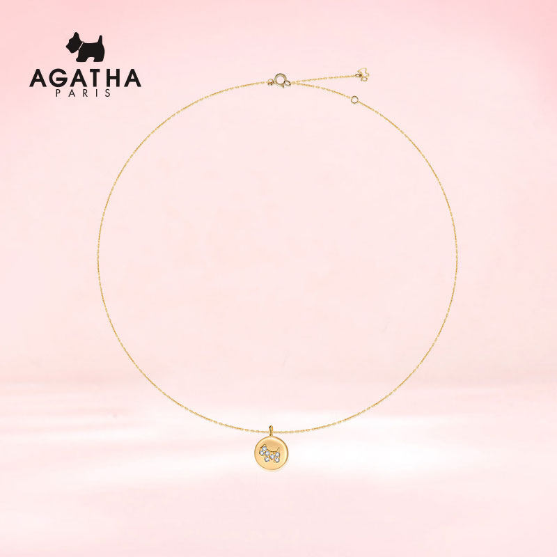 agatha /瑷嘉莎新款14k情侣锁骨链 agatha项链
