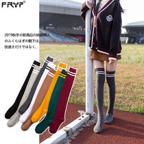 Autumn Winter Over Kneecap Womens Stockings Womens Stockings Spring Autumn Day Series Korea Academy Wind Students Middle Cylinder Socks High Cylinder Long Barrel Football Socks