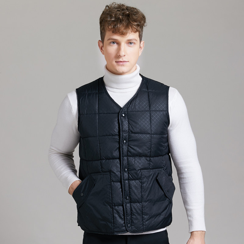 轻薄羽绒中老年男士加绒加厚棉马甲 亚岱尔服饰背心/马甲