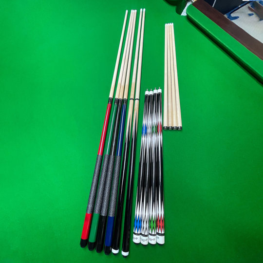 台球杆公杆白木大头13MM中式黑八双节二分体初学练习缠线水标握把