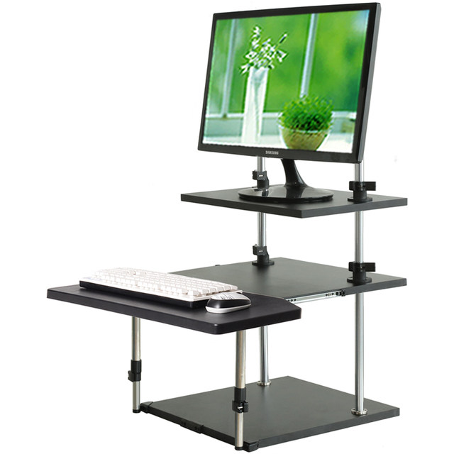 Laptop external keyboard standing adjustable computer desk