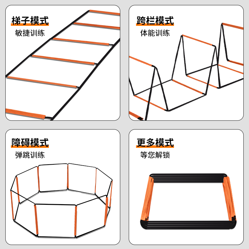 多功能敏捷梯儿童感统训练体能运动跳格梯绳篮球足球跨栏训练器材-图1