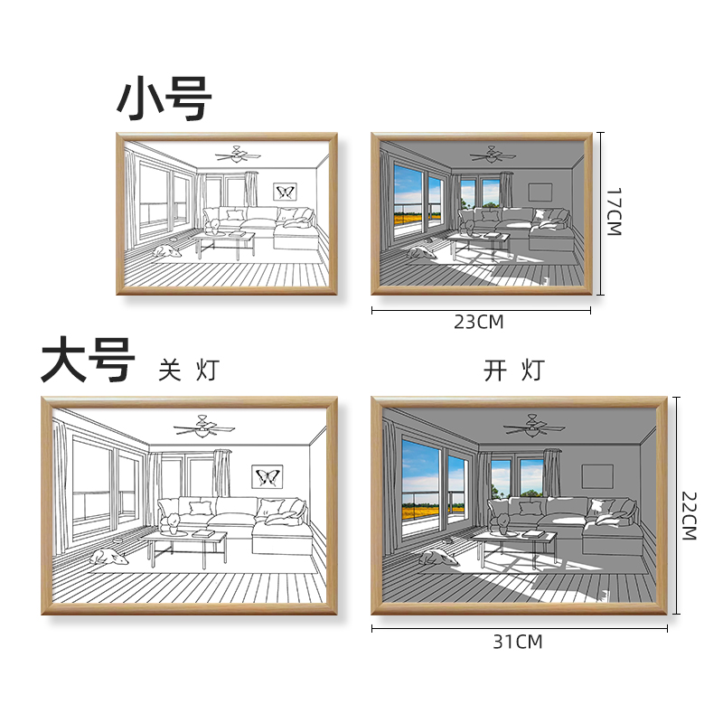 淳言ins床头灯光画装饰画韩国温馨现代阳光画父亲节礼物小夜灯 - 图1