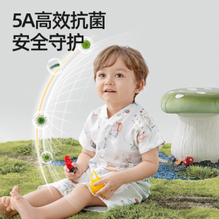 贝肽斯宝宝睡衣女童夏季薄款2025新款短袖套装