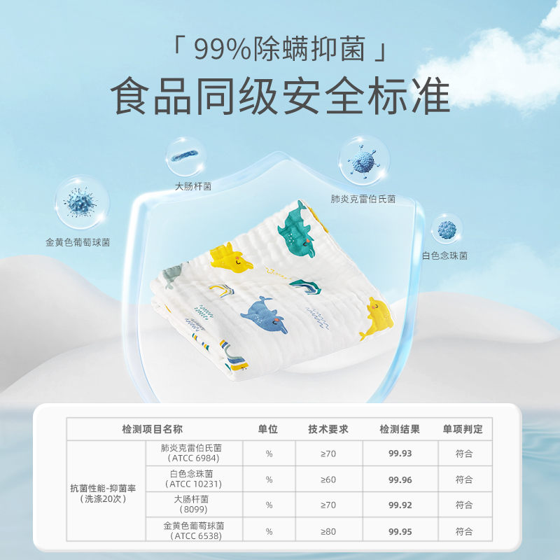 贝肽斯婴儿浴巾纯棉纱布吸水速干