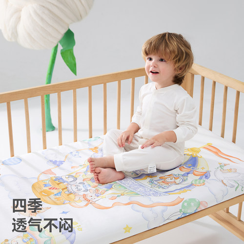贝肽斯婴儿床床笠幼儿园宝宝床垫套罩a类纱布专用儿童拼接床床单 - 图2