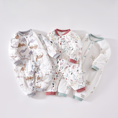 贝肽斯婴儿夹棉连体衣冬款