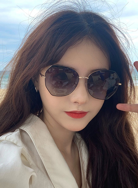 大脸渐变色韩版潮防紫外线太阳镜